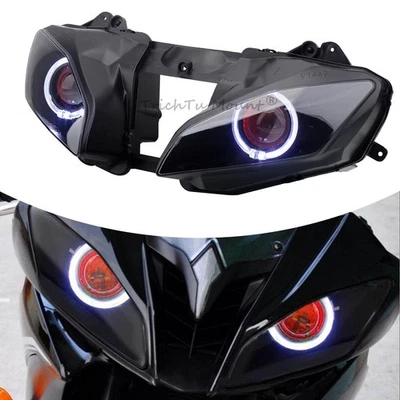 Front Headlight Assembly w/LED Angel Devil Eye Fits for Yamaha YZF-R6 2008-2016 - Image 1 of 4