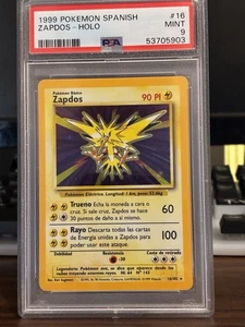 Pokémon TCG Zapdos Base Set Holo Rare Card 16/102 Mint Condition Spanish PSA 9 - Picture 1 of 2