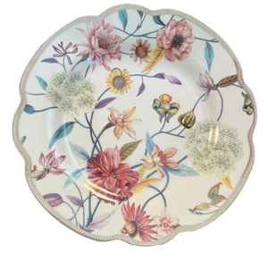 Grace Teaware Floral Rose Gold Border 9.25” Small Dinner Salad Plate Set (4) NEW - Picture 1 of 5