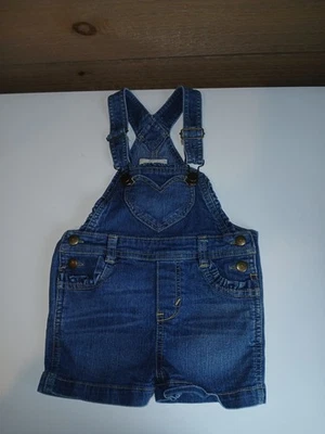 Mono vaquero vaquero de piel dura para niñas con bolsillo en el corazón talla 24 meses Foto 1 de 4