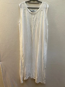 VTG Jane Ashley Maxi dress With Embroidery Eyelet Crochet Cottagecore White 2X - Picture 1 of 9