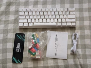 Royal Kludge Game Keyboard Mechanical Tri-Mode Brown Switch Wireless White RK61 - Picture 1 of 11