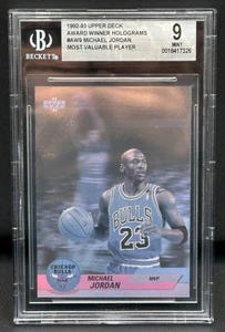 1992-93 Upper Deck Michael Jordan Award Winner Holograms #AW9 Bulls Beckett 9 - Bild 1 von 1