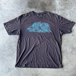 VINTAGE Y2K PATAGONIA WAVES T-SHIRT FADED BROWN WANDERN OUTDOOR GRAFIK HERREN XL - Bild 1 von 5