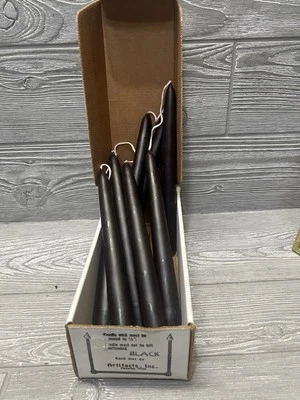 Artifacts Inc. 8” Velas Cónicas Hechas a Mano Lote de 4 Pares Negro/Marrón LEER Foto 1 de 3