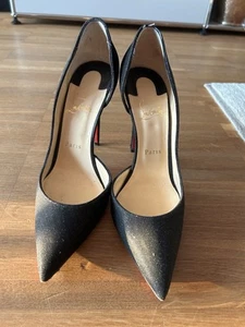 Louboutin Highheels Schwarz Glitzer 39 1/2 Guter Zustand - Bild 1 von 5
