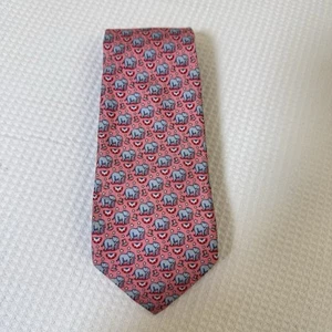VINEYARD VINES Martha's Vineyard 100% Silk Men’s Necktie Elephants Print - Picture 1 of 9