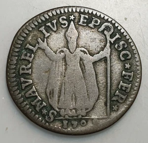 ESTADOS PAPALES PONTIFICIO CLEMENTE XI FERRARA MURAIOLA 4 BAIOCCHI 1709 MAURELIO - Picture 1 of 2
