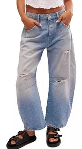 Neu mit Etikett neu We The Free People Wide Leg Barrel Jeans Mid Rise 29 **kleiner Fleck*** - Bild 1 von 5