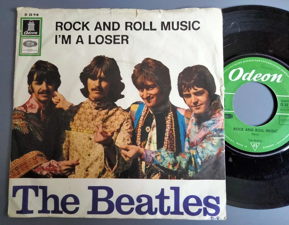 7" THE BEATLES Rock And Roll Music / original HIPPIE COVER / Odeon O 22 195 - Image 1 of 4