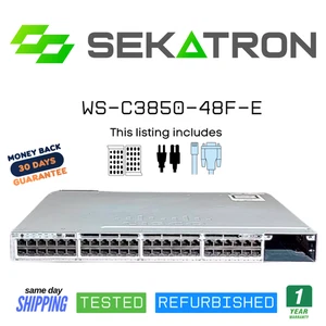 ♻️ Cisco WS-C3850-48F-E 48-Port Gigabit PoE+ Switch w/ AC & Fans ⚡Fast Ship - Picture 1 of 2