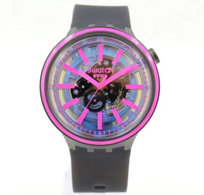 New Swiss Swatch BIG BOLD BLUE TASTE Solar Spectrum Watch 47mm SO27B111 $125 - image 1 of 4