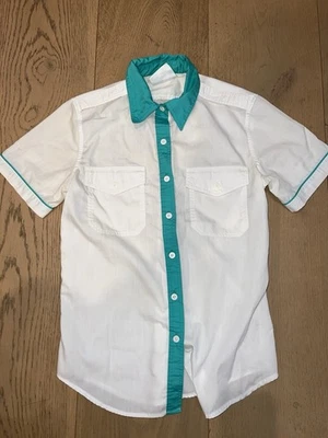 Camisa verde vintage 1984 para trabalhadores olímpicos de Los Angeles tubulação - Imagem 1 de 4