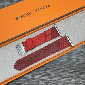 Apple Watch Rouge Jumping HERMES Band 45mm/44mm/46mm Near - Picture 1 of 6
