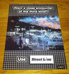 Póster publicitario de Encuentros Cercanos del Tercer Tipo "Usa Línea Directa" Spielberg - Imagen 1 de 1