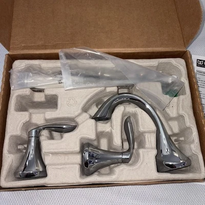 Grifo de lavabo de dos manijas Moen INS10593 acabado cromado con conjunto de drenaje nuevo Foto 1 de 4