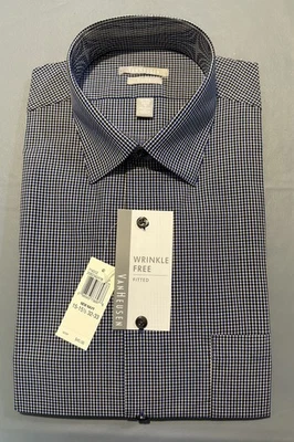 Van Heusen Men's Dress Shirt, Sz 15-15.5/32-33, Blue Blk Lg Slv Wrinkle free NWT - Image 1 of 3