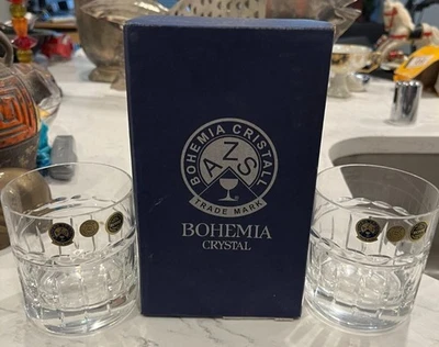 Vasos de whisky de cristal de plomo Bohemia - Juego de 2, República Checa Foto 1 de 4