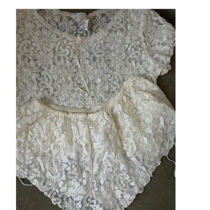 Intimate Moods Vintage Spitze Dessous Set Top & Shorts Boudoir Cottagecore Medium - Bild 1 von 5