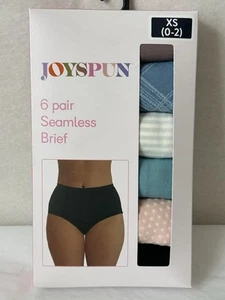 New JOYSPUN Womens 6 pair Seamless Briefs Underwear Panties Size 0-2 XS (D10) - Picture 1 of 3