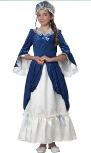 Disfraz California Era Colonial Vestido Martha Washington Niño Grande L 10-12 #505 - Imagen 1 de 1