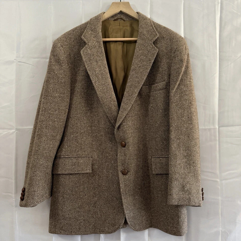 Винтажный Levi Strauss Blazer куртка мужчин 42R шерсти Tweed Sport пальто Herringbone 80-х ** - Изображение 1 из 4