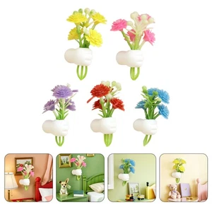 Juego de 5 piezas de flores artificiales 3D artesanías flores pequeñas mini exhibición de paisaje - Imagen 1 de 12
