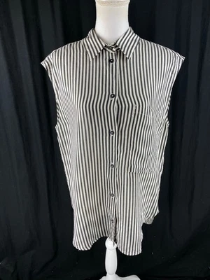 Blusa Tela Feminina 44/M Bugia Regata Preta Listrada Azure Sem Mangas $375 - Imagem 1 de 4