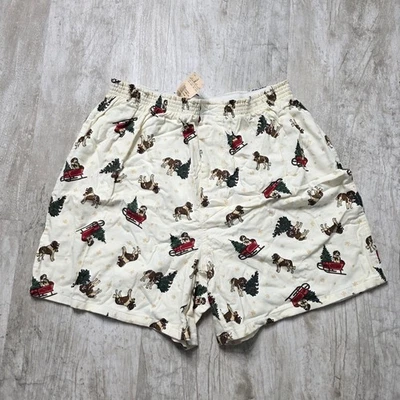 Новый с Ярлыками! Мужские боксеры Eddie Bauer 100% хлопок рождественские собаки размер средний  - Изображение 1 из 4