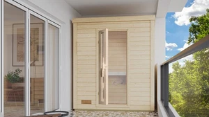 Karibu Saunahaus FINN 0 / naturbelassen, ohne Ofen, gedämmte Eingangstür - Bild 1 von 14