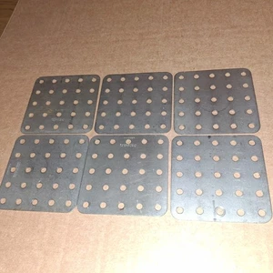 *QUALITY* 6 X #72 *EARLY NICKEL MECCANO"3 ARE MFEA"STAMPED 2.5"FLAT PLATE - Picture 1 of 1