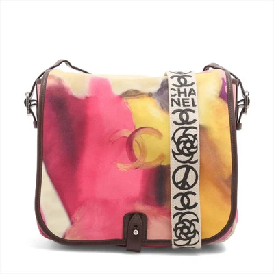 Chanel Bordado Gamuza X Cuero Bolso Mensajero Bolso de Hombro Multicolor Gunmetal Foto 1 de 4