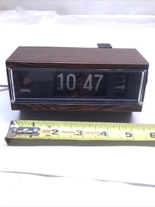 Vintage Copal Model 227 Woodgrain Flip Clock w Alarm 70er Jahre - NEAR MINT CONDITION - Bild 1 von 18