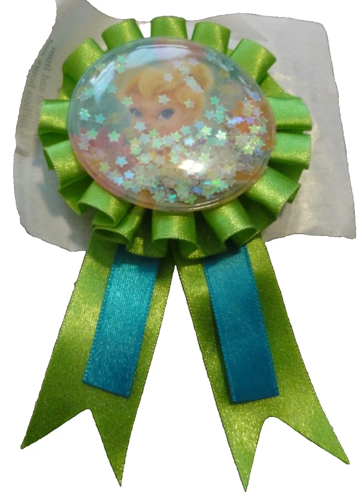 DISNEY TINKERBELL ЗЕЛЕНЫЙ БЛЕСТЯЩИЙ ДЕНЬ РОЖДЕНИЯ ВЕЧЕРИНКИ ЛЕНТА ЗНАЧОК САМОКЛЕЯЩИЙСЯ - Изображение 1 из 4