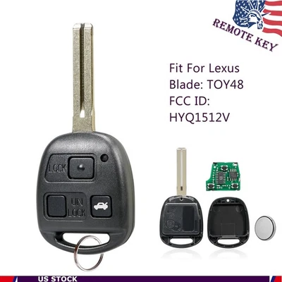 For 2002 2003 Lexus ES300 1998-2005 GS300 Keyless Entry Remote Key Fob 4C Chip - Image 1 of 4