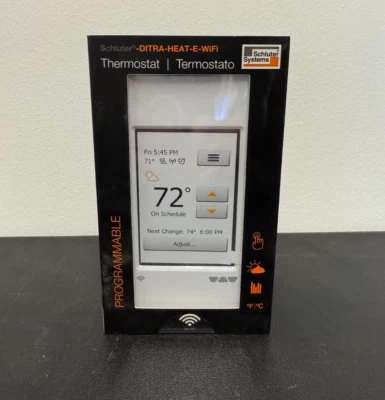 Schluter Ditra HEAT-E-WIFI Touchscreen Programmable Floor Thermostat DHERT104/BW - Image 1 of 2