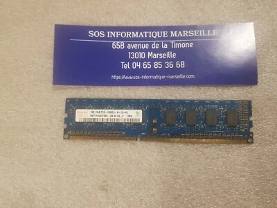 Barrette Mémoire HYNIX 1GB 1Rx8 PC3-10600U-9-10-A0 HMT112U6TFR8C-H9 N0 AA-C - Photo 1/3