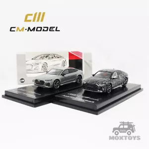 CM MODELO 1:64 Audi RS7 sportback 2022 Negro Mate Personalizado/Gris Nardo Modelo Coche - Imagen 1 de 13