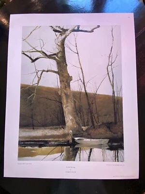 Andrew Wyeth Raro 1988 Fuera de Uso Medio Tono Lito-Impresión Primavera Fría Nueva York Gráfico Soc Foto 1 de 4