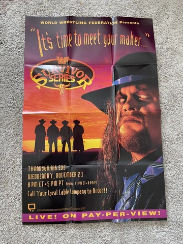WWF SURVIVOR SERIES 1994 POSTER ORIGINAL FIGURE CARDS WWE WCW HASBRO LJN Rare Cover