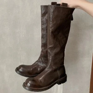 Back Zipper Vintage Knee High Boots Women Shoes Block Heel Platform Riding Boots - Picture 1 of 25