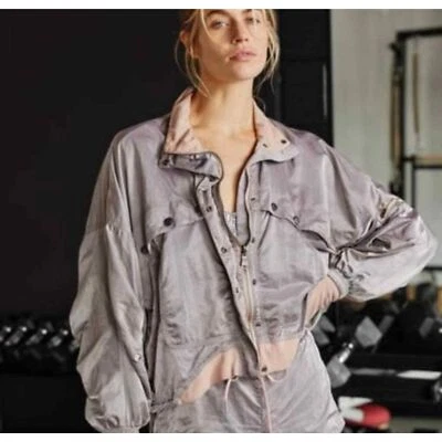 Chaqueta cortavientos Free People Movement Opal Workout rosa/púrpura grande nueva con etiquetas Foto 1 de 4