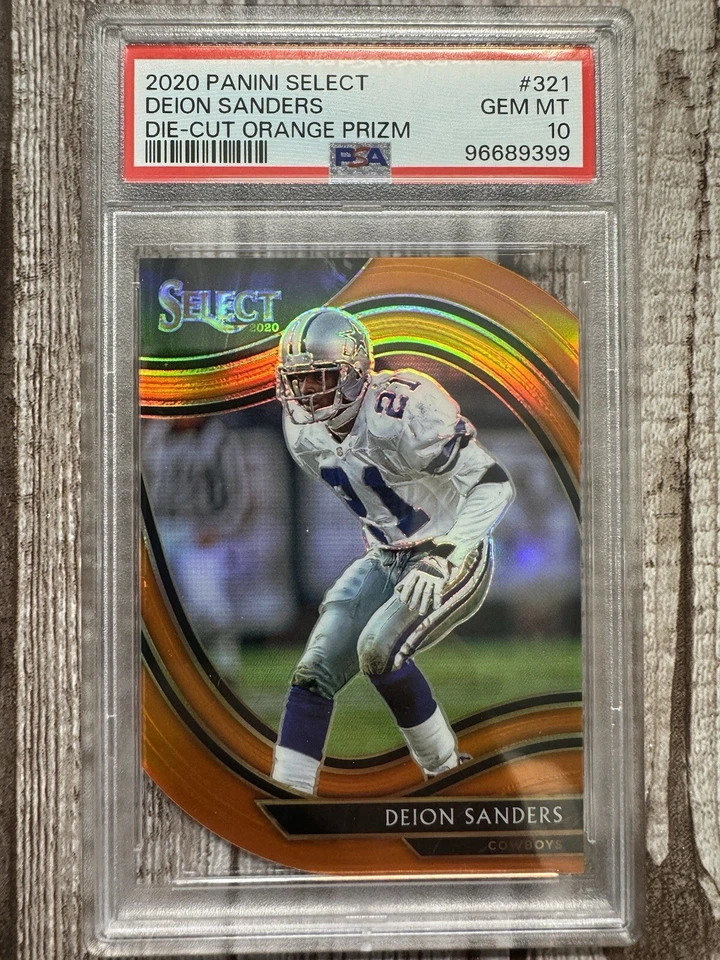 2020 Panini Select Deion Sanders Die Cut Orange Prizm PSA 10 Dallas Cowboys - Image 1 of 1