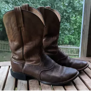ARIAT Heritage Stockman Western Boot Leather Cowboy Boots Size 9.5D 10002247 - Picture 1 of 11
