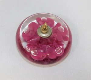 Joe St Clair Art Glass Trumpet Flowers Squatty Paperweight Pink Pen Holder - Picture 1 of 3