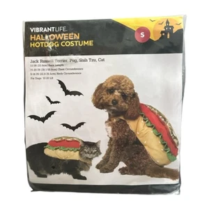 Costume Hot Dog Halloween Vita Vibrante Cane Gatto Pet Taglia 10-20 LBS Piccolo Nuovo - Foto 1 di 7