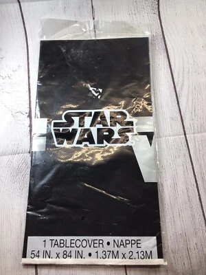 Mantel de plástico clásico Star Wars negro suministros de fiesta Disney NUEVO Foto 1 de 4