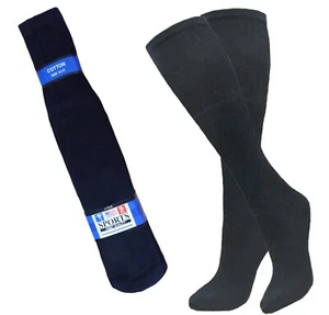 4 PK 25 INCHES TUBE SOCKS SOLID BLACK COTTON TUBE SOCKS LONG SOCKS - Picture 1 of 4