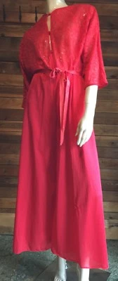 VINTAGE UNDERCOVER WEAR RED SIZE MEDIUM PLAZZO PANTS ONE PIECE PAJAMAS #9691 - Image 1 of 4