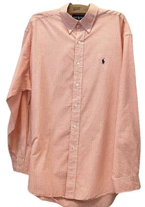 Polo Ralph Lauren Blake Herren Button Down Langarm orange kariert Größe Large - Bild 1 von 3